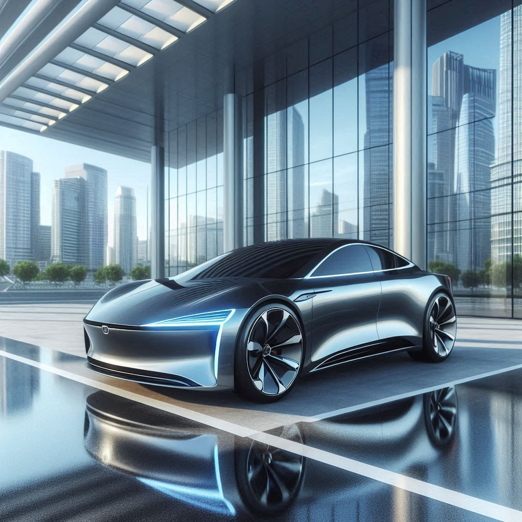 KI-Version eines Autos aus dem Design der nahen Zukunft